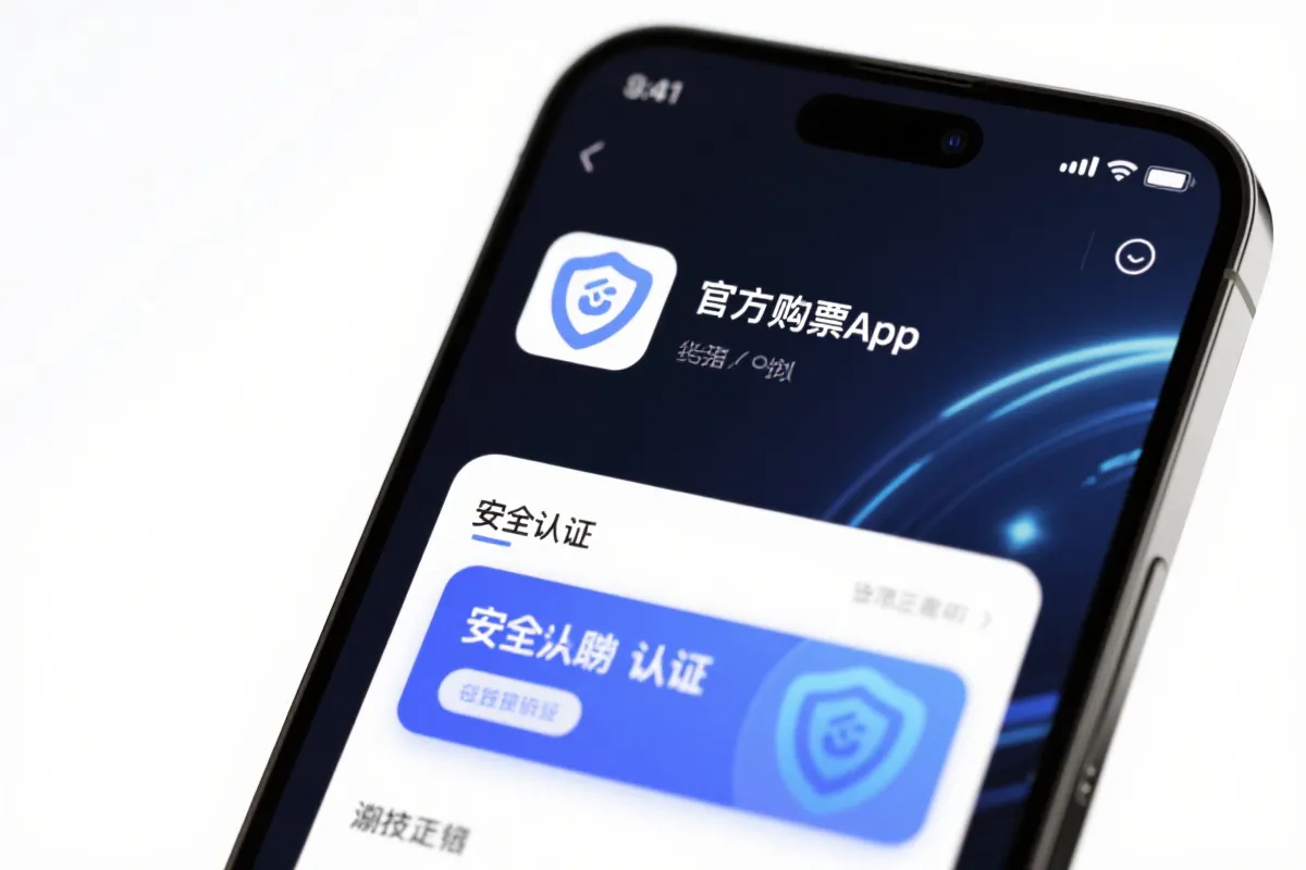 手机屏幕上显示的官方购票App界面